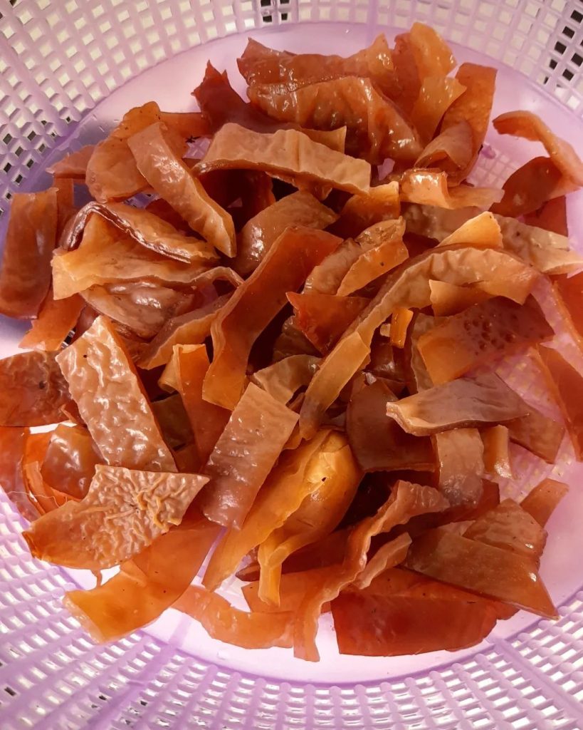 Auricularia fuscosuccinea cut in slices